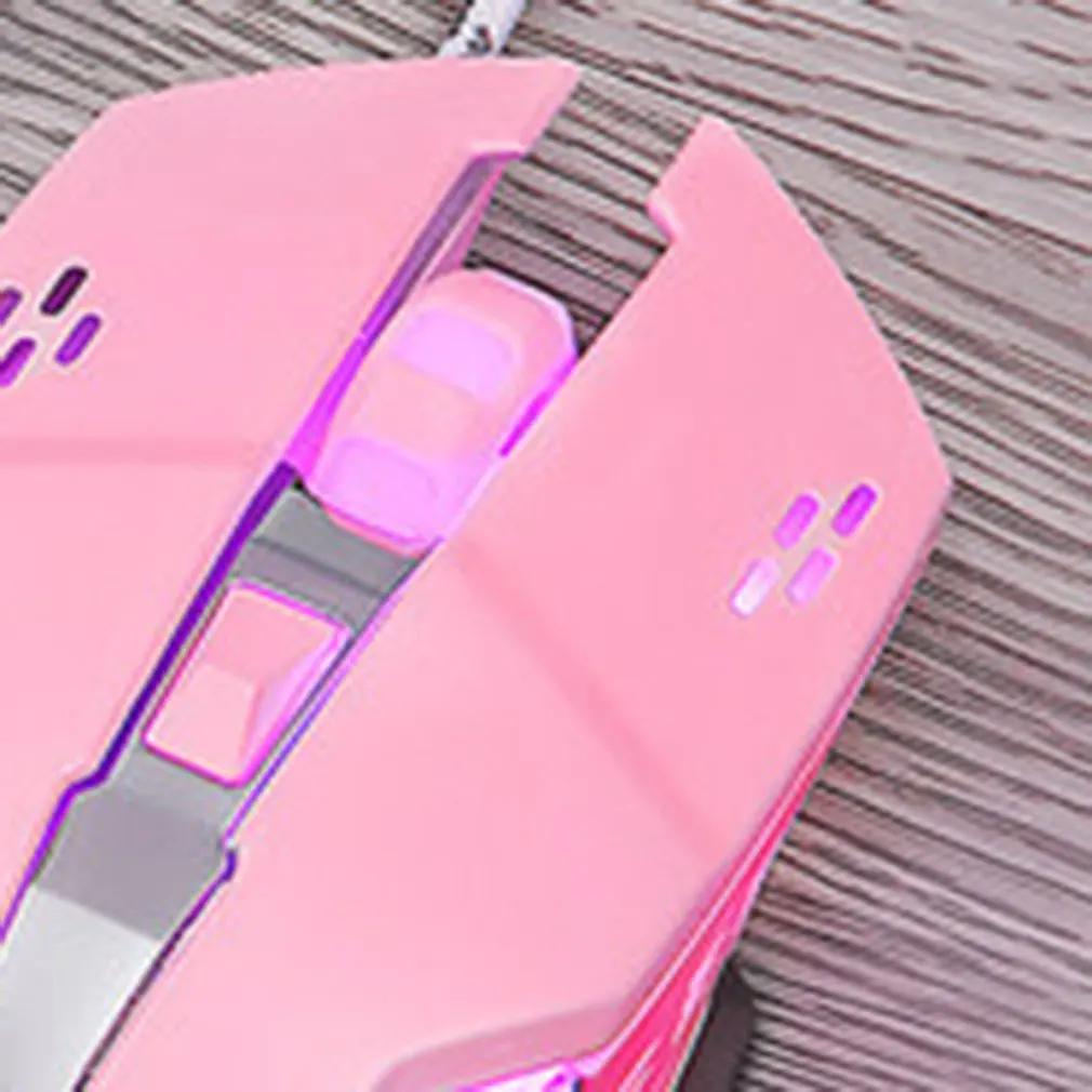 Проводная Механическая игровая мышь Настольная компьютерная usb-мышь для девочек