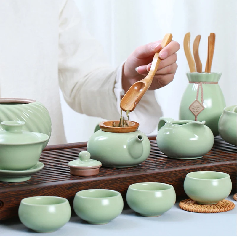 

JIEWU High Temperature Tea Cup Ru Kiln Ceramic Cup Tea Set Beer Drink Cup 2021 New Hot Office Household Kitchen Accessories