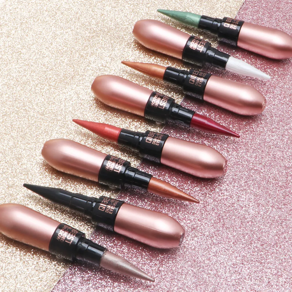 2 в 1 Косметика Тени для век + вкладыш Комбинации декоративная косметика мерцание