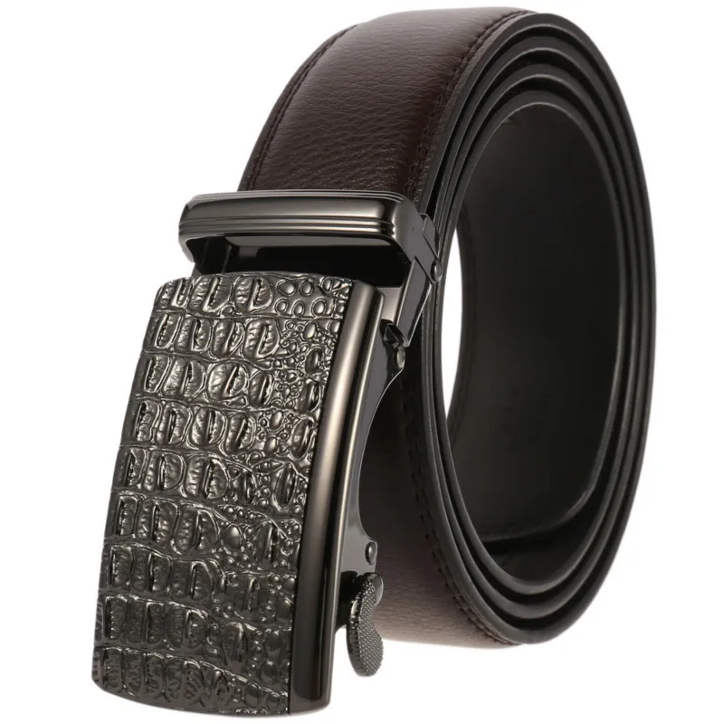 Famous Brand Belt Men Top Quality Genuine Luxury Leather Belts for Men,Strap Male Metal Automatic Buckle men's belts Y136-1813-1