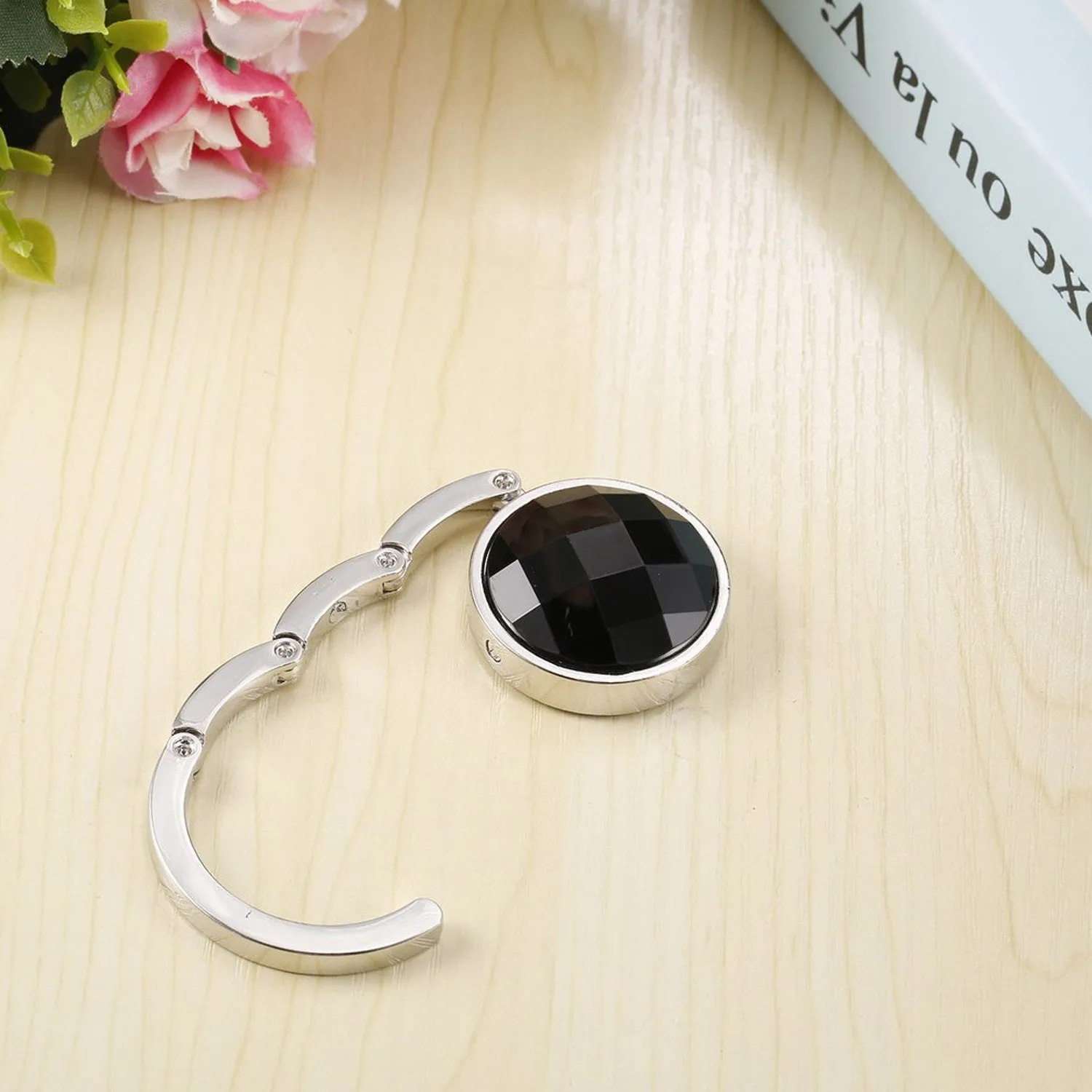 2 шт. портативный складной круглый кошелек из сплава с кристаллами сумка