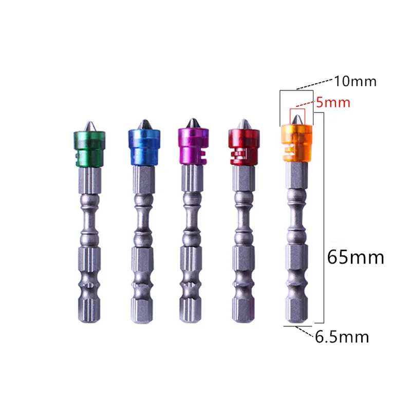 

5pcs/lot 65mm cross Screw Driver Set Hex Shank Single Head Power Tools PH2 Magnetic Screwdriver Bit