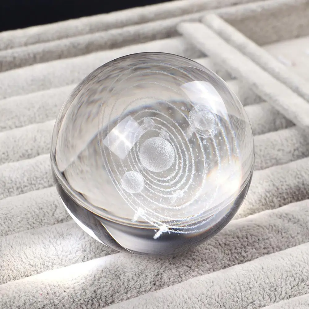 

Unique 3D Solar System Crystal Ball Planets Glass Ball Laser Engraved Globe Miniature Model Home Decor Astronomy Gift Ornament