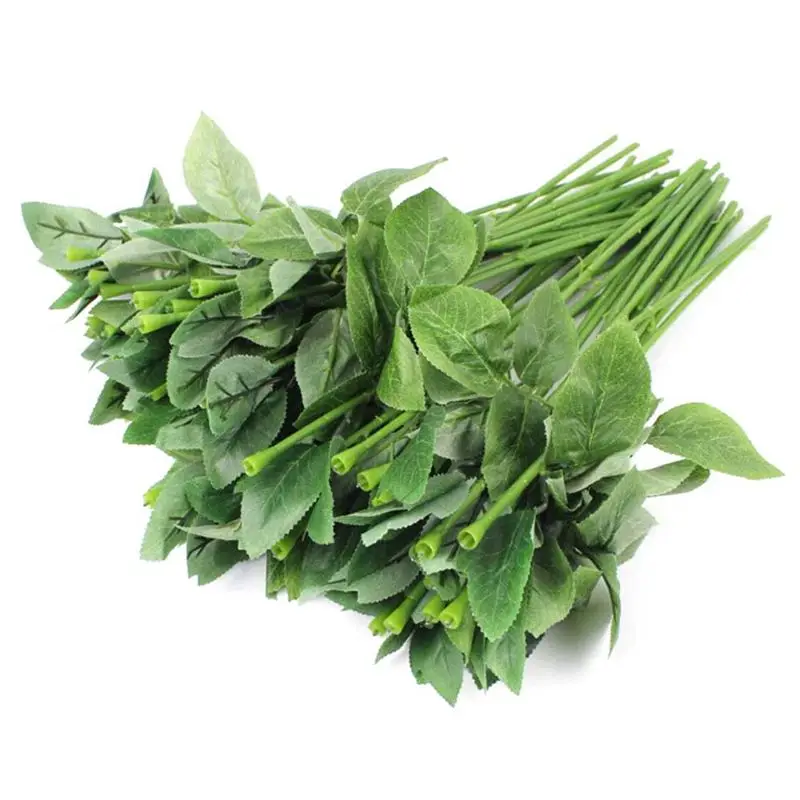 CSS 50 шт. искусственный цветок Роза стебли для Diy ручной работы букет листья Вену