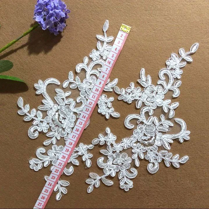1 пара кружевных патчей для одежды вышивка цветок аппликация нашивки свадебные