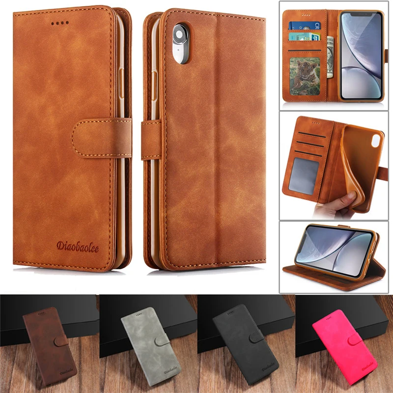 Роскошный кожаный чехол для iPhone XR X XS Max книжка с кошельком и отделением карт 11 Pro 8 7