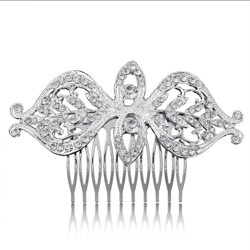 

Linglewei New Hair Accessories Bride's headdress luxurious full of highlights water diamonds coiled hair inserted Hair Combs