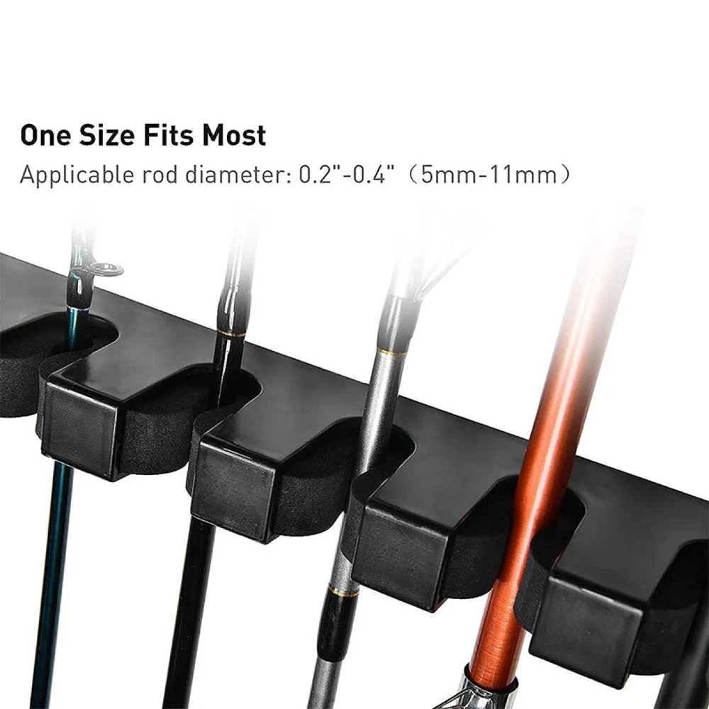 

6-rod Rack Fishing Pole Holder Wall Mounted Vertical Fishing Rod Holders Fishing Rod Rack Storage