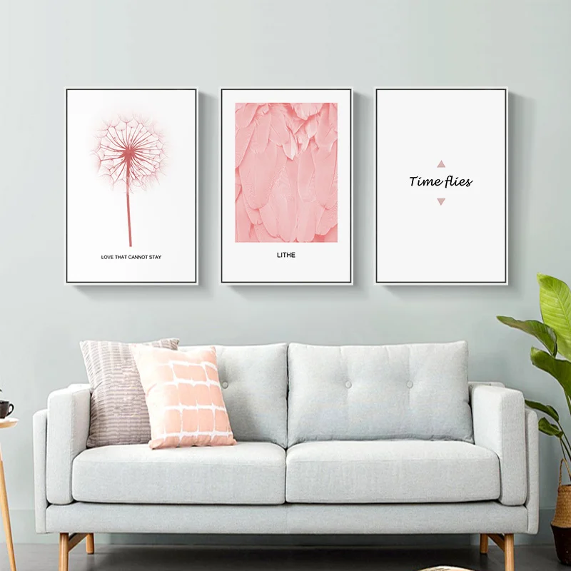 Скандинавские цитаты плакаты Хризантема холст художественные принты Розовый