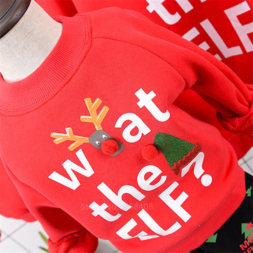 Одинаковая одежда для семьи Рождественские свитера с надписями в виде оленя всей