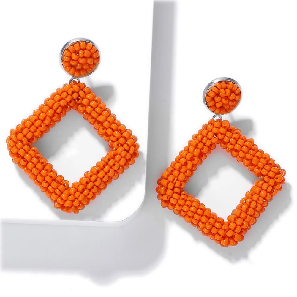 Miwens, новинка, Bauble Bar, синие Квадратные бусины, свисающие, модные женские серьги, кисточка, овальная рафия, массивные серьги-подвески ювелирные изделия