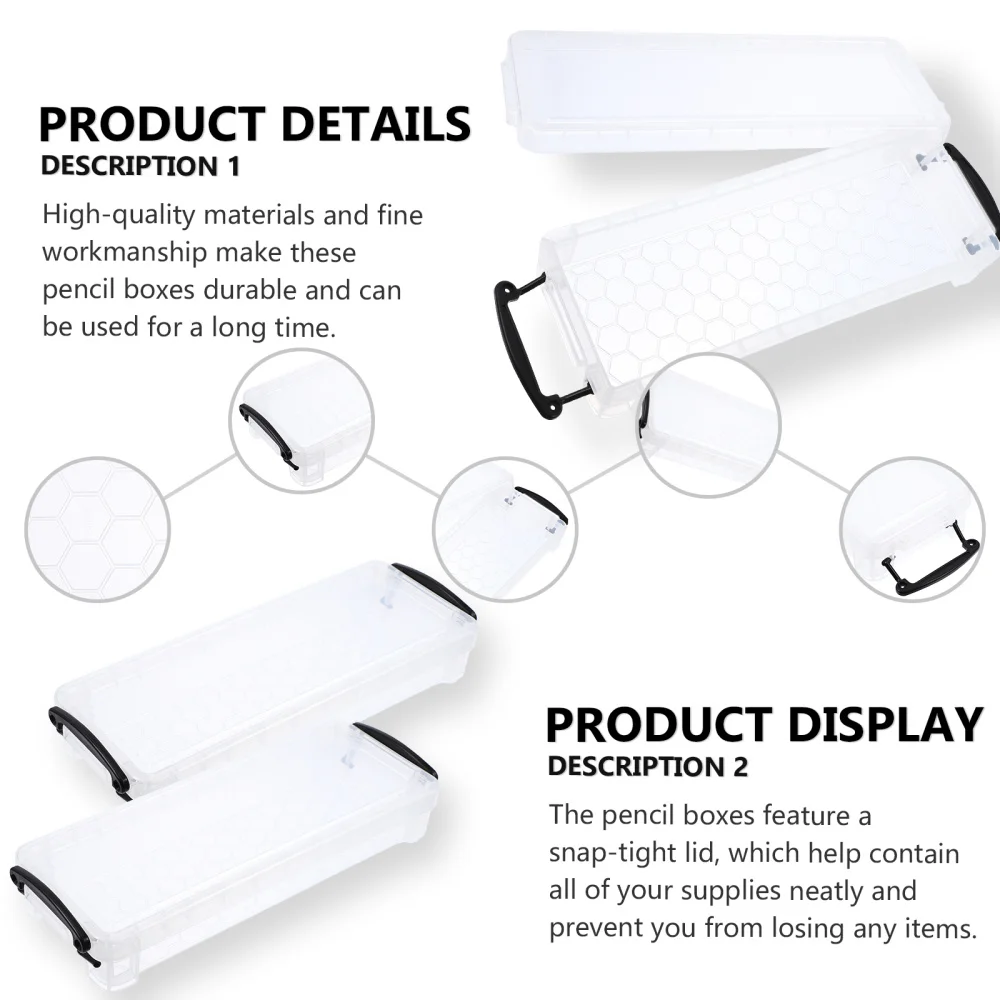 

1 Set 6Pcs Large Capacity Pencil Boxes Office Supply Organizer Boxes (White)