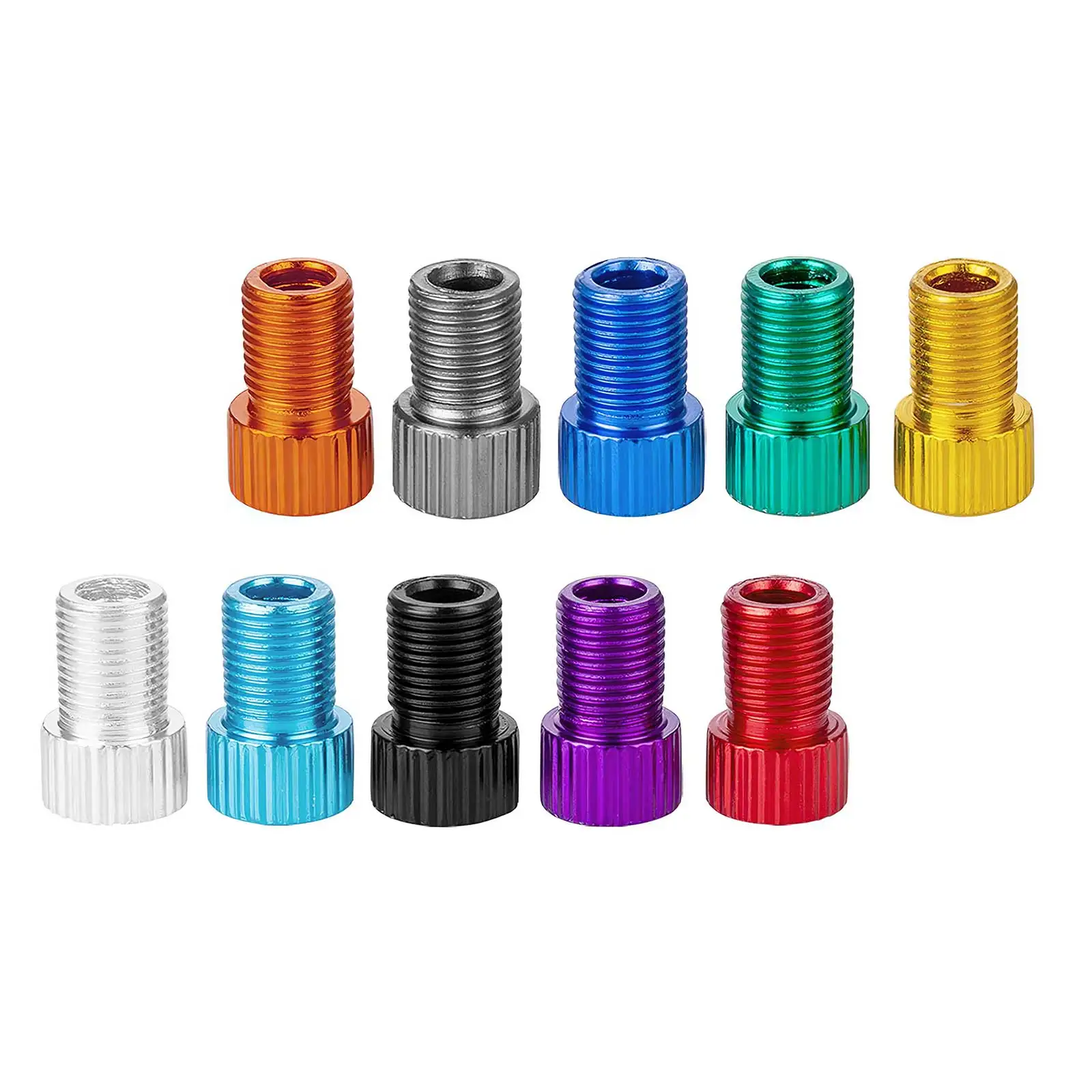 

10 шт. адаптер клапана из алюминиевого сплава, насос, преобразователь, адаптер клапана, крышки, газовая насадка, Аксессуары для велосипеда