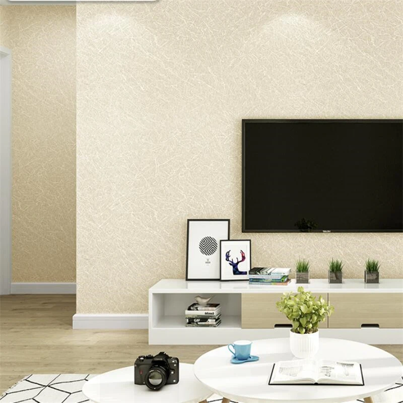 Wellyu шелковые обои Чистый Пигмент Цвет Водонепроницаемый ПВХ рис белый желтый Лен