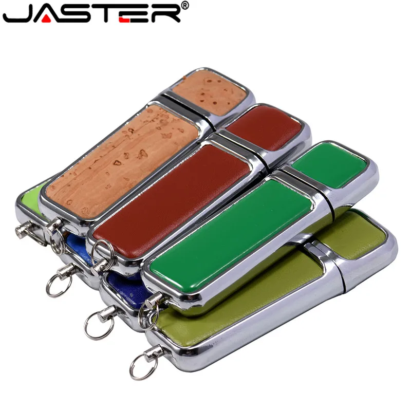 JASTER деловой металлический кожаный Usb флеш накопитель 4 ГБ 8 16 32 Гб флешка 64 заказ