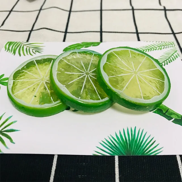 lemon green 3 шт. искусственные фрукты высокая имитация клубника модель манго Орнамент Ремесло реквизит для фотосъемки Рождественское украшение для окон - Цвет: lemon green