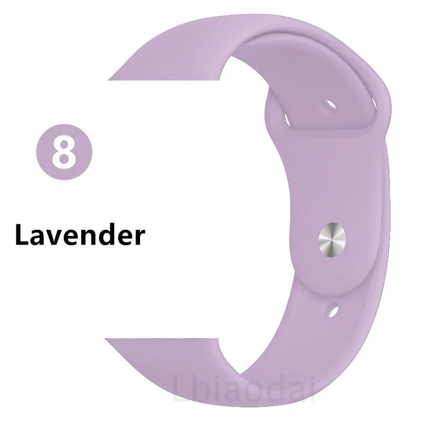 Ремешок для apple watch, ремешок для apple watch 5, 4, 3, iwatch, ремешок 42 мм, 44 мм, 38 мм, 40 мм, браслет Correa, силиконовый ремешок для часов, ремень, аксессуары - Цвет ремешка: lavender