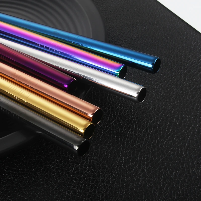 8 шт. цветная соломенная посуда большого размера из нержавеющей стали для