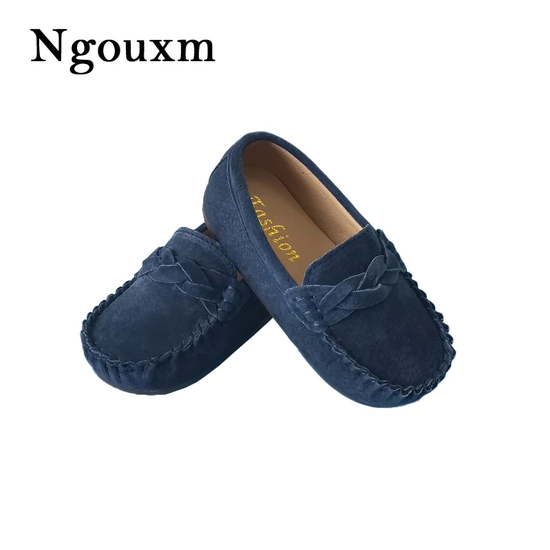 Мокасины Ngouxm для мальчиков Детские лоферы плоская подошва без застежки мягкая