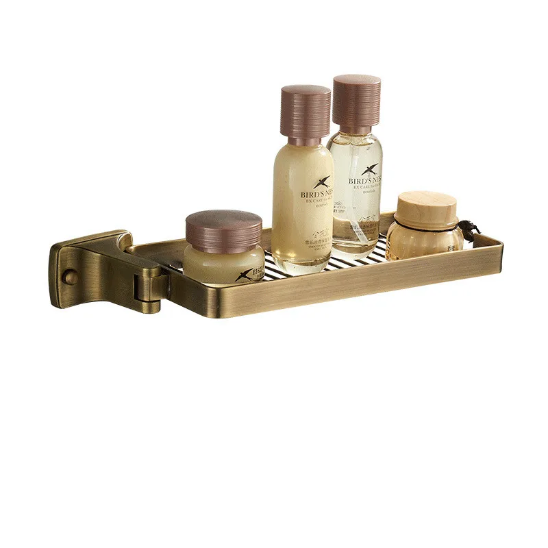 

Bathroom Shelf Copper Bath Shower Rack Shower Shelf Bath Holder Bolt Inserting Top quality Luxury Corner Shelf bath hardware