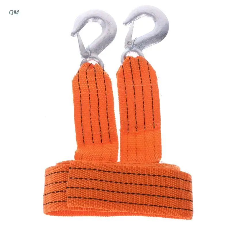

Car 4M 3 Ton Tow Towing Pull Rope Strap Hooks Heavy Duty Road Recovery New 13MF