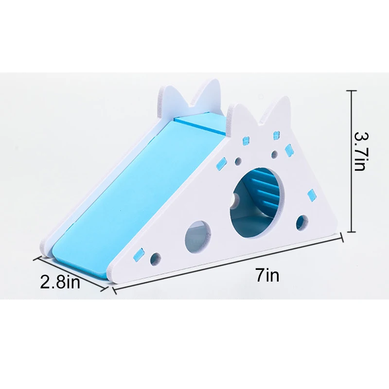 

Hamster Hideout Cute Hamster Exercise Toy Wooden Hamster House with Ladder Slide Small Animal Sleeping House Nest Dorakitten