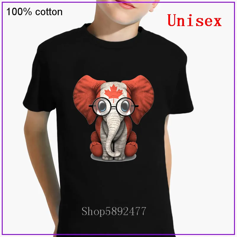 Детский топ с очками и Канадским флагом в стиле Харадзюку|Тройники| |