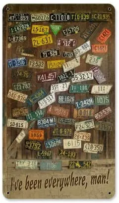 

Old Time Signs License Plates Metal Sign Wall Decor 8 x 12