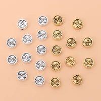 100pcslot antique goldsilver color yin yang spacer beads 2 sided for bracelet necklace diy jewelry making accessories