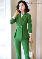 2019 autumn winter formal women business suits ol styles professional office work wear pantsuits for ladies blazers pants suits