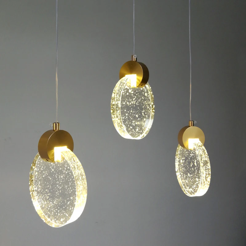 

Modern Crystal Pendant Lamp Creative Single Head Hanging Light Bar Kitchen Dining Room With Led Source Indoor Lighting Fixtures