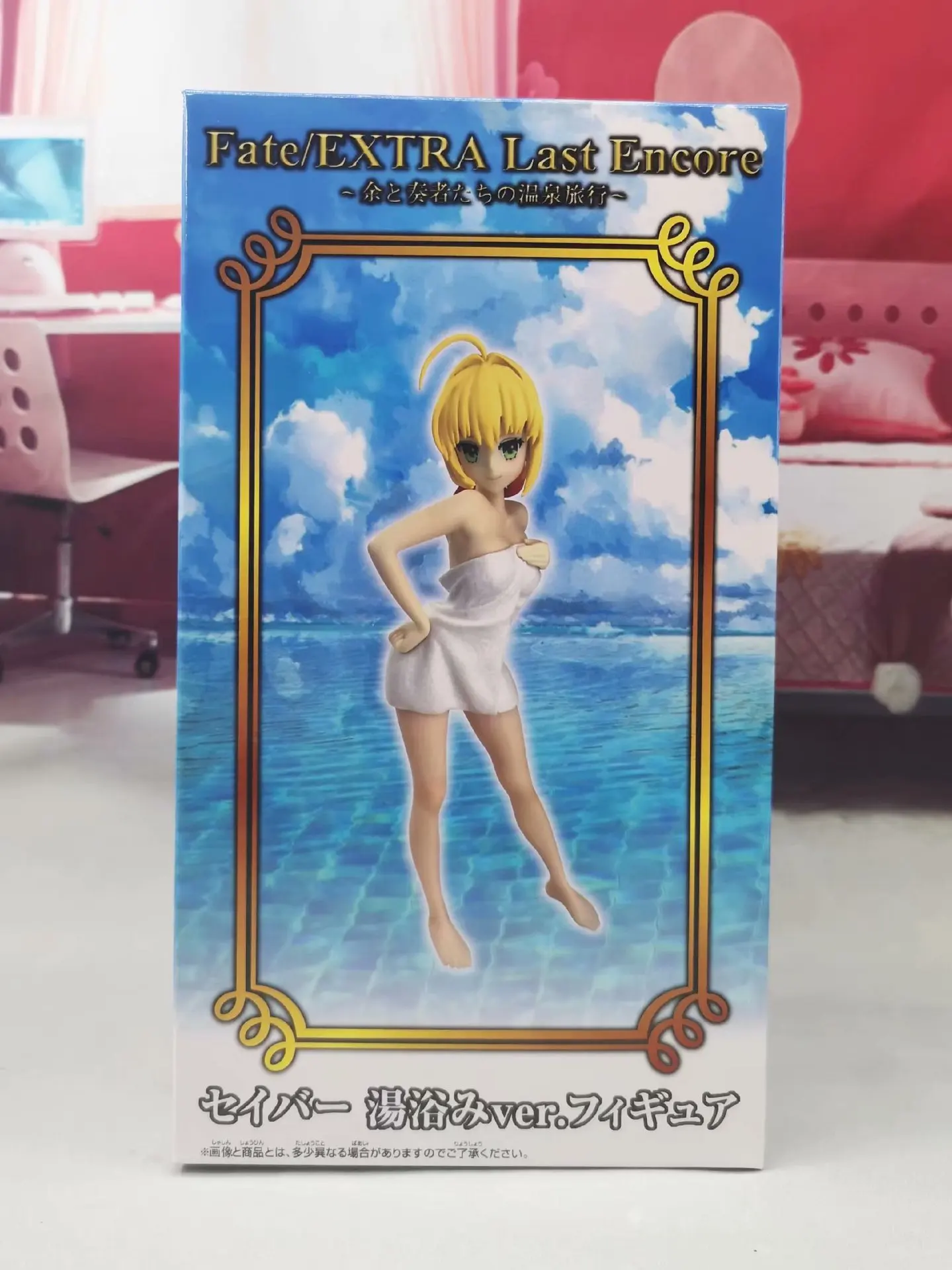with original box 1 шт. японского нового аниме FGO Fate Stay Night Fate/дополнительный последний Encore Saber Nero Bathing Ver. 1/7 ПВХ фигурка модель игрушки кукла - Цвет: with original box