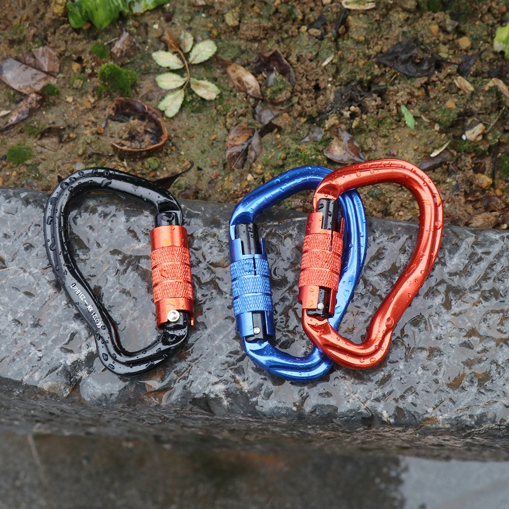 

3pcs Carabiner Locks with Automatic Locking Gate 23KN Heavy Duty Aluminum Alloy Carabiner Clips for Hammocks Camping Hiking