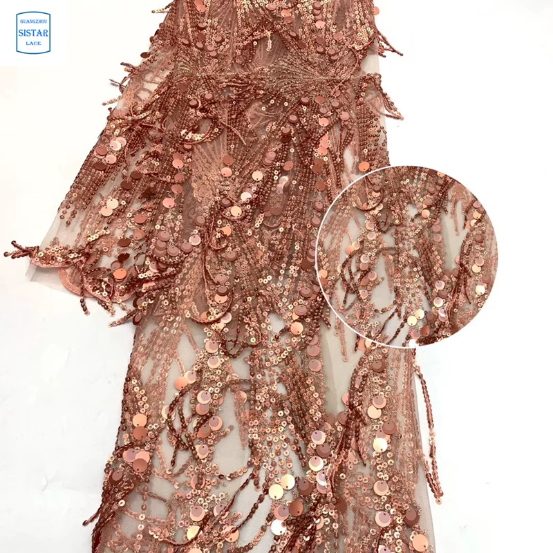 Красивый желтый цвет африканский тюль кружево с кисточками оптовая продажа