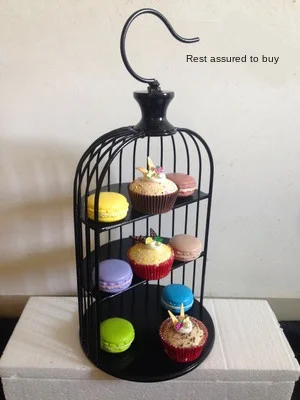 

Thickened iron European-style banquet wrought iron handmade Birdcage dessert rack load-bearing strong wedding multi-layer cake s