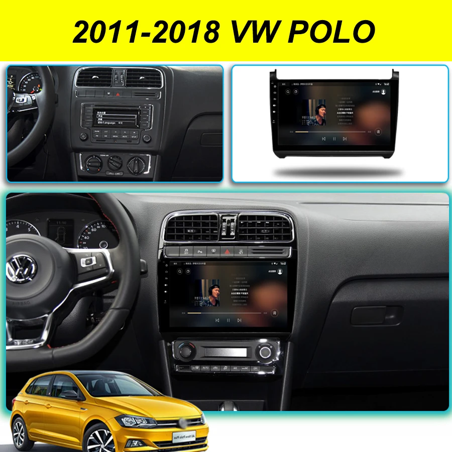 64 ГБ Android 10 0 2Din автомобильный мультимедийный GPS для VW Polo 2014 2018 Авторадио BT