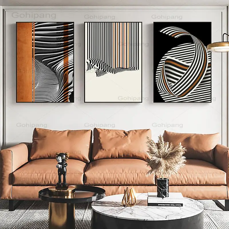 

Canvas Painting Abstract Geometric Lines Pictures Modern Posters for Home Design Wall Art Decorative for Living Room No Frame