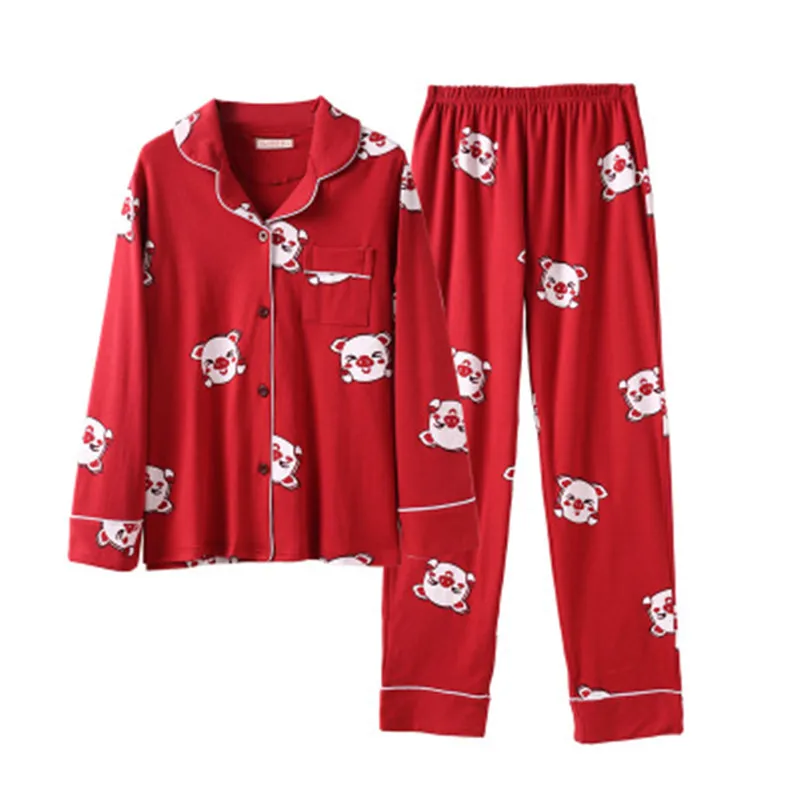 Style 4 Хлопок, пижамный комплект, сексуальный принт, длинный рукав, пижама, свободный размер, рубашка, летняя, стежка, белье, женская одежда для сна - Цвет: Style 4