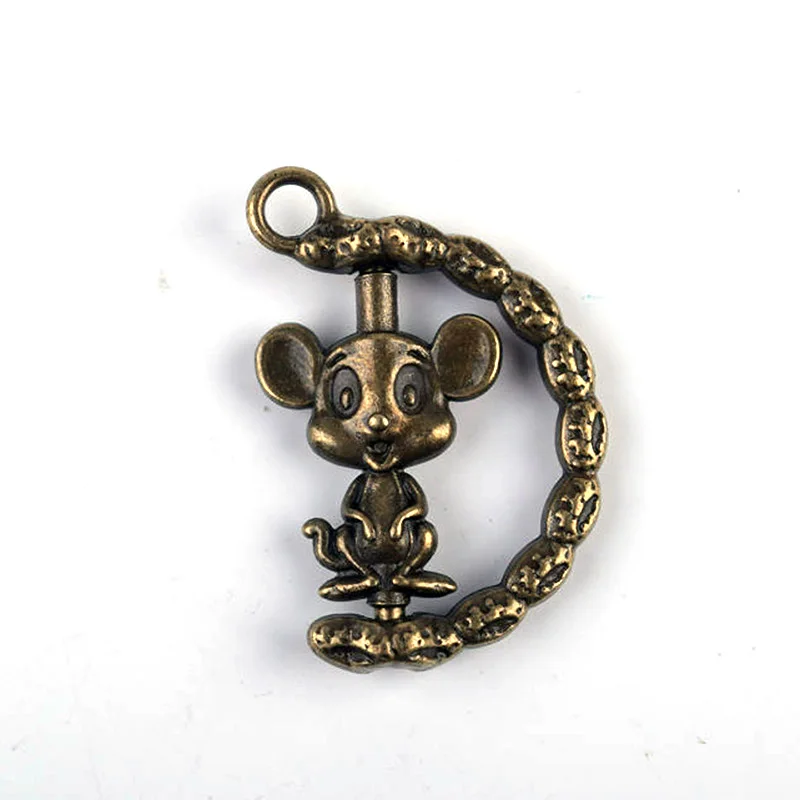 

Металлический вращающийся кулон «мышь», цепочка для ключей, браслет, ожерелье, ювелирные аксессуары