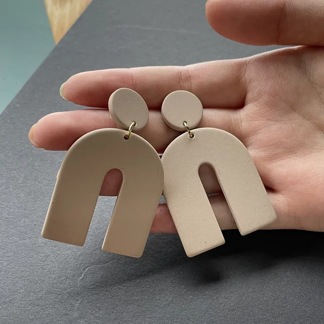 Модные Разноцветные геометрические акриловые висячие серьги AOMU в ретро-стиле