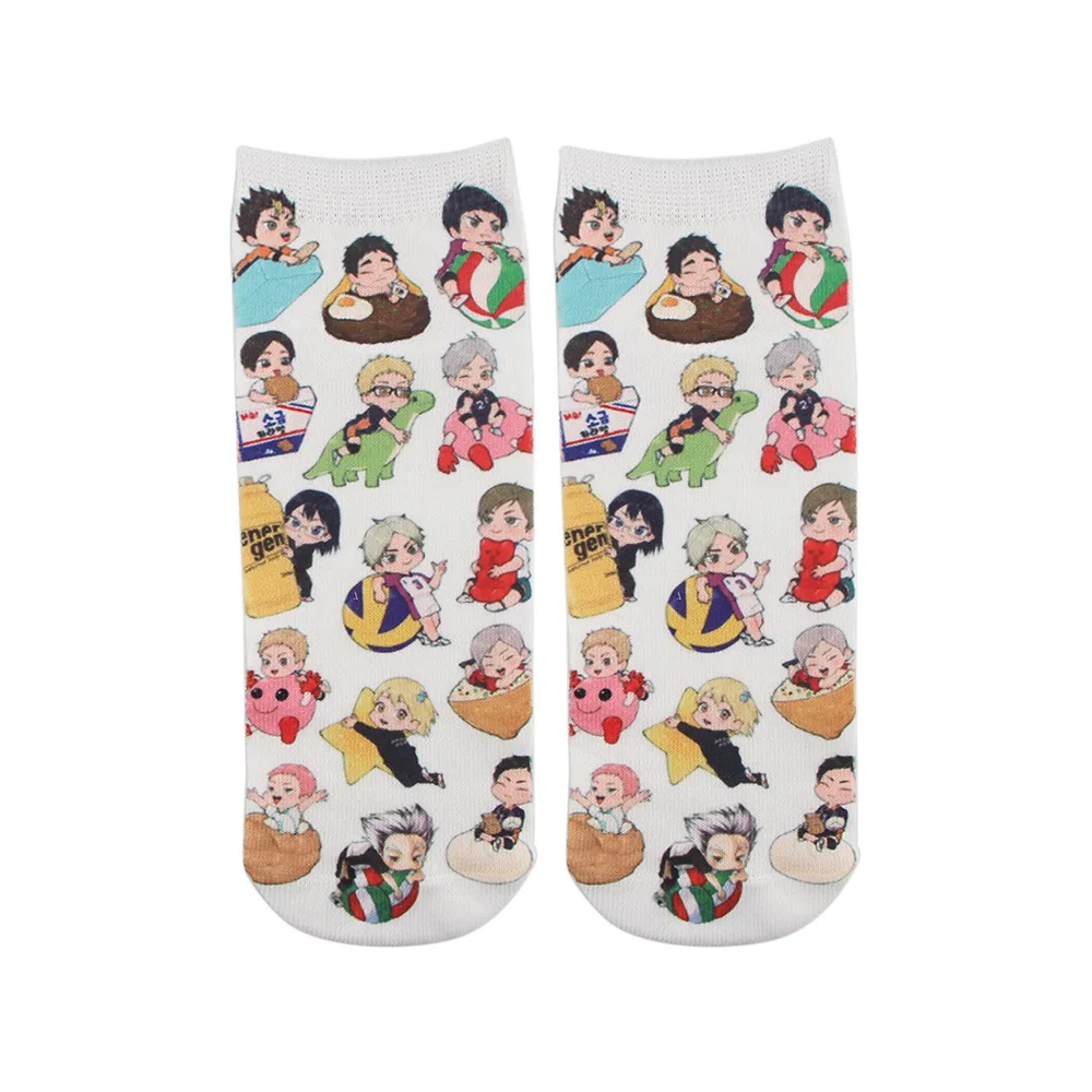 

New Anime Men's And Women's Unisex Cotton Cartoon Haikyuu Socks Cosplay Characters Personality Trend Short Socks Adult Socks