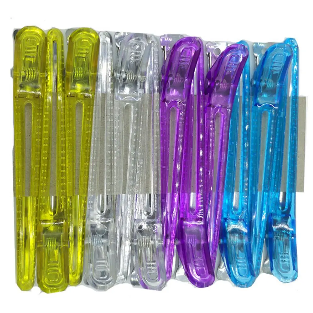 

10pcs Transparent Sectioning Duckbill Clips Hairdressing Salon Hair Grip DIY Hair-Styling Clips Random Color
