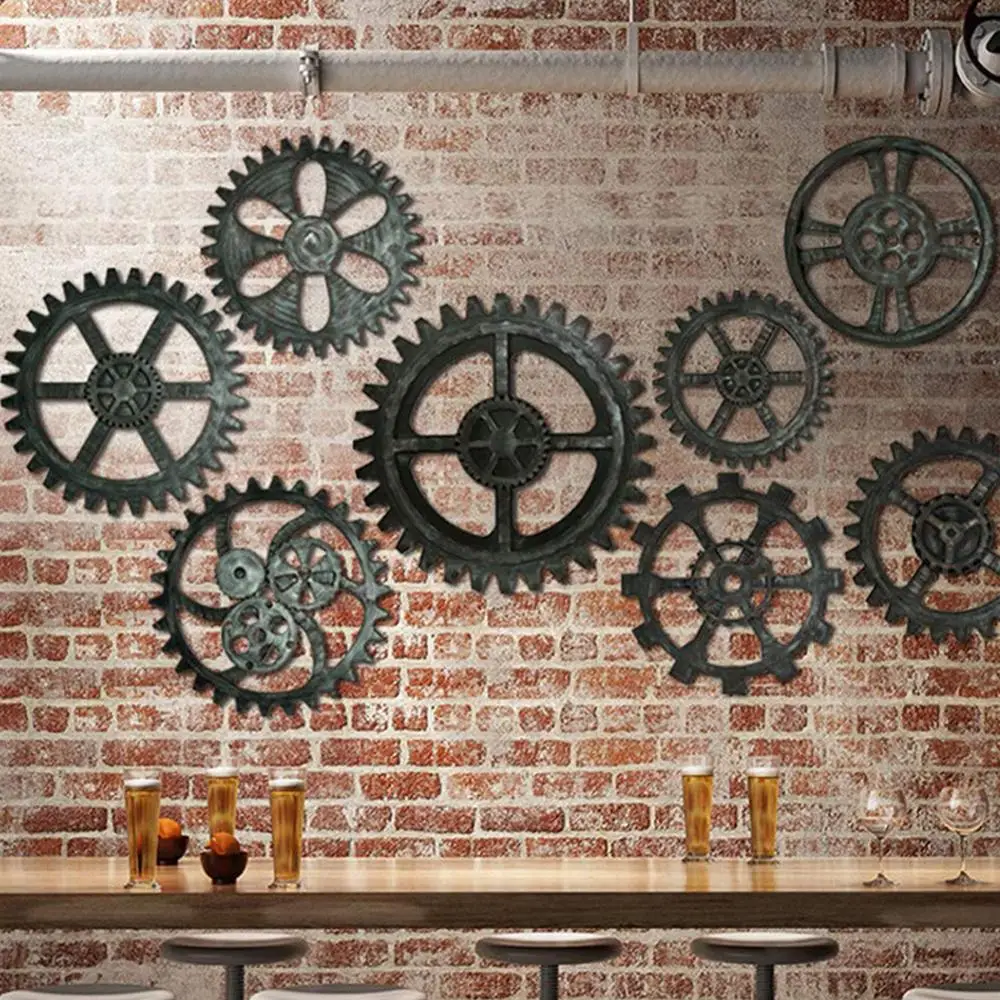 24 см стимпанк деревянная Шестерня колеса винтажное украшение для стен украшения