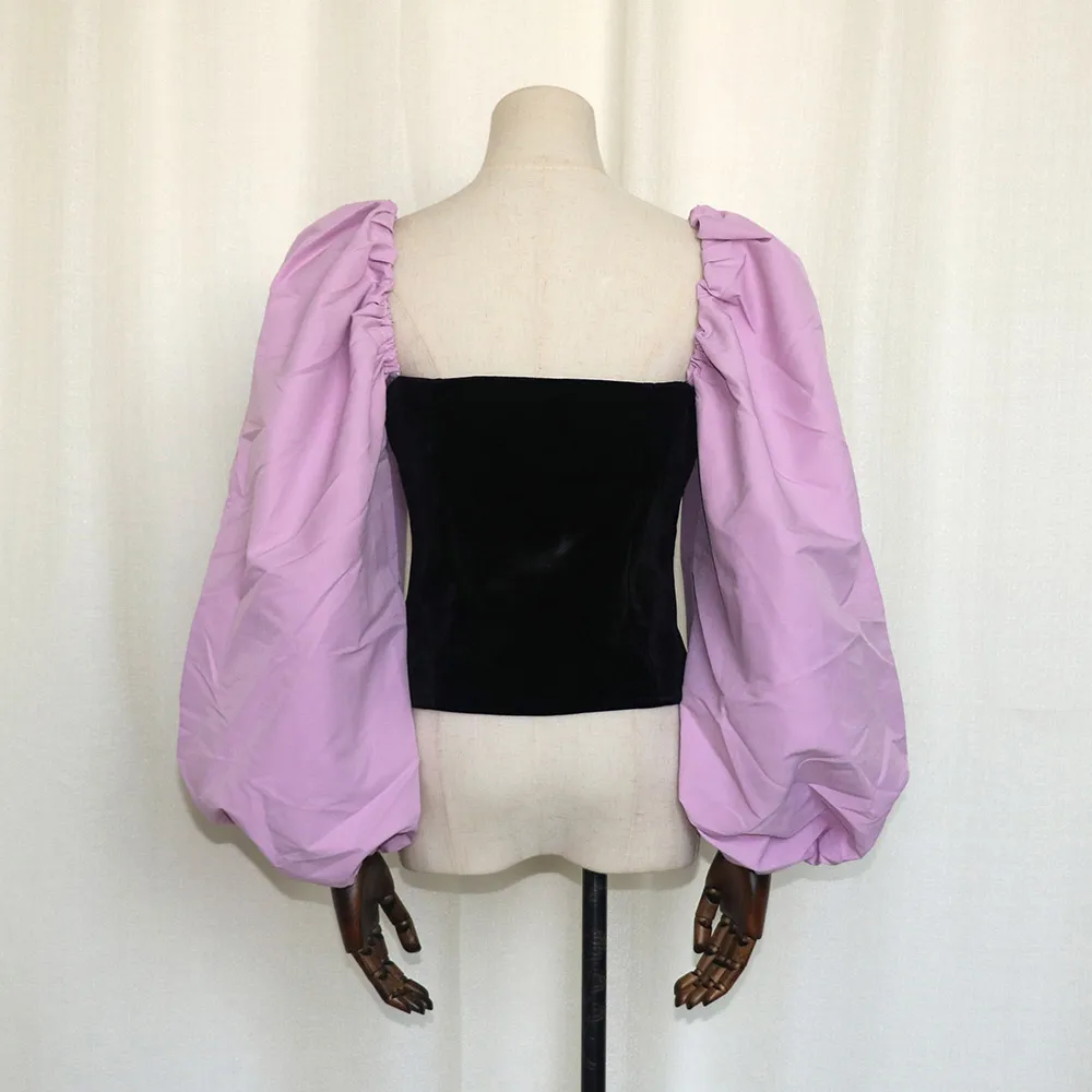 Блузка женская длинная розовая с пышными рукавами 2021 | Женская одежда