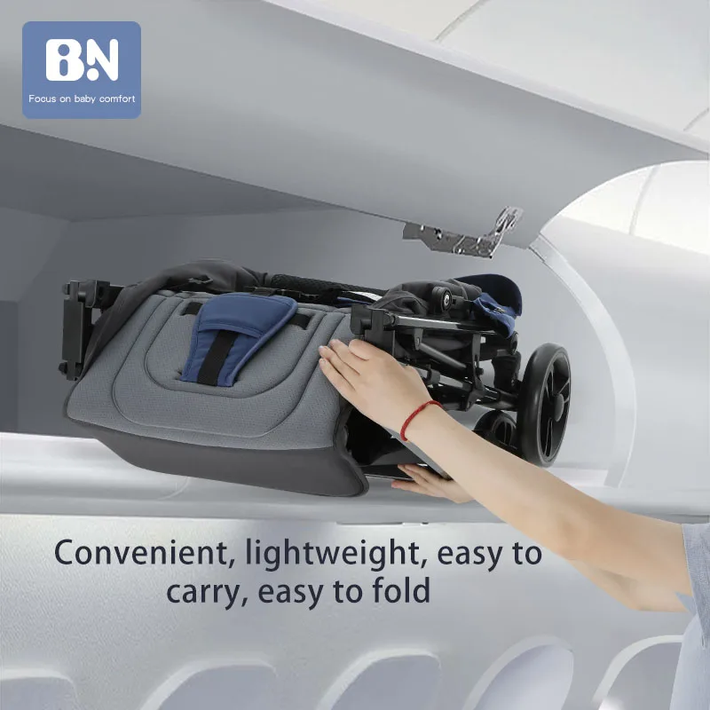 BN детская коляска 3 в 1 для лежа или увлажнения складной светильник двусторонняя