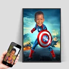 Пользовательские принты, персонализированная детская картина Marvel, супергерой, Человек-паук, Детская фотография, настенное искусство, детские подарки, Картина на холсте