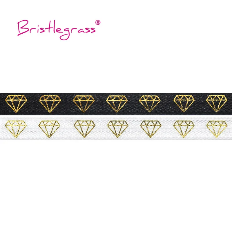 Эластичная лента для волос из спандекса и сатина с алмазной фольгой 5 ярдов 5/8