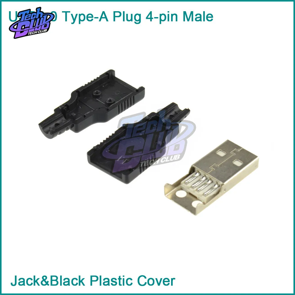 50 шт. сделай сам разъем USB 2 0 штекер типа А 4 штырька монтажный адаптер гнездо