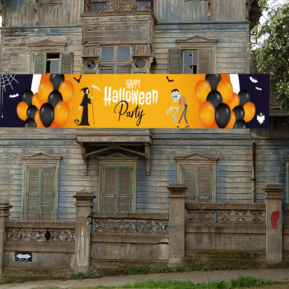 

3M Length New Halloween Decoration Banner Happy Halloween Party Decor Orange Black Halloween Decor
