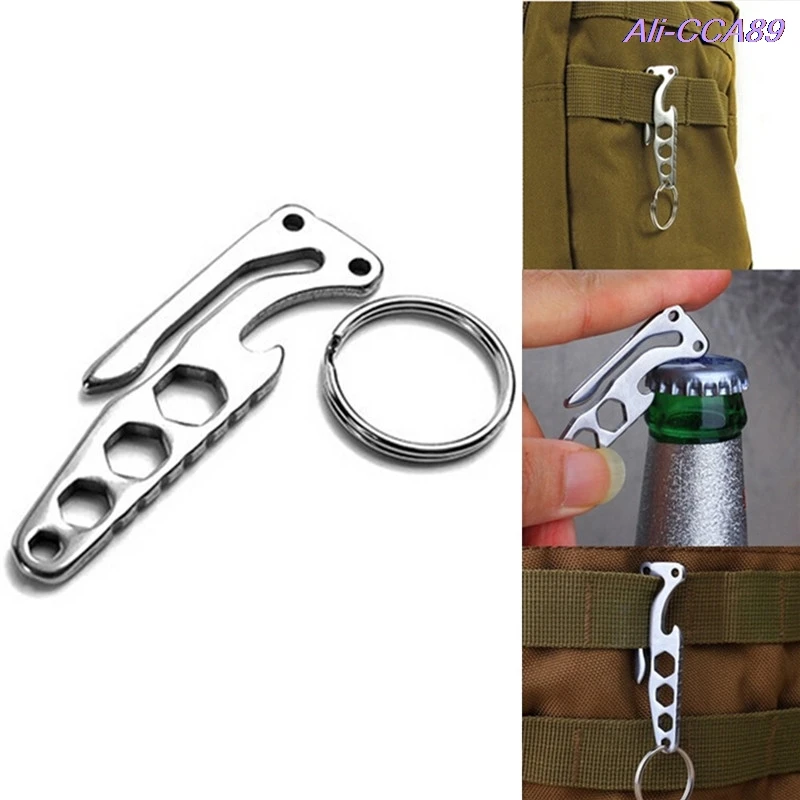 Pocket Clip Climbing Carabiner Hanging Keychain Hook Fit Outdoor EDC Tool Bottle Opener Screwdriver Travel Kits Multi-tool | Спорт и